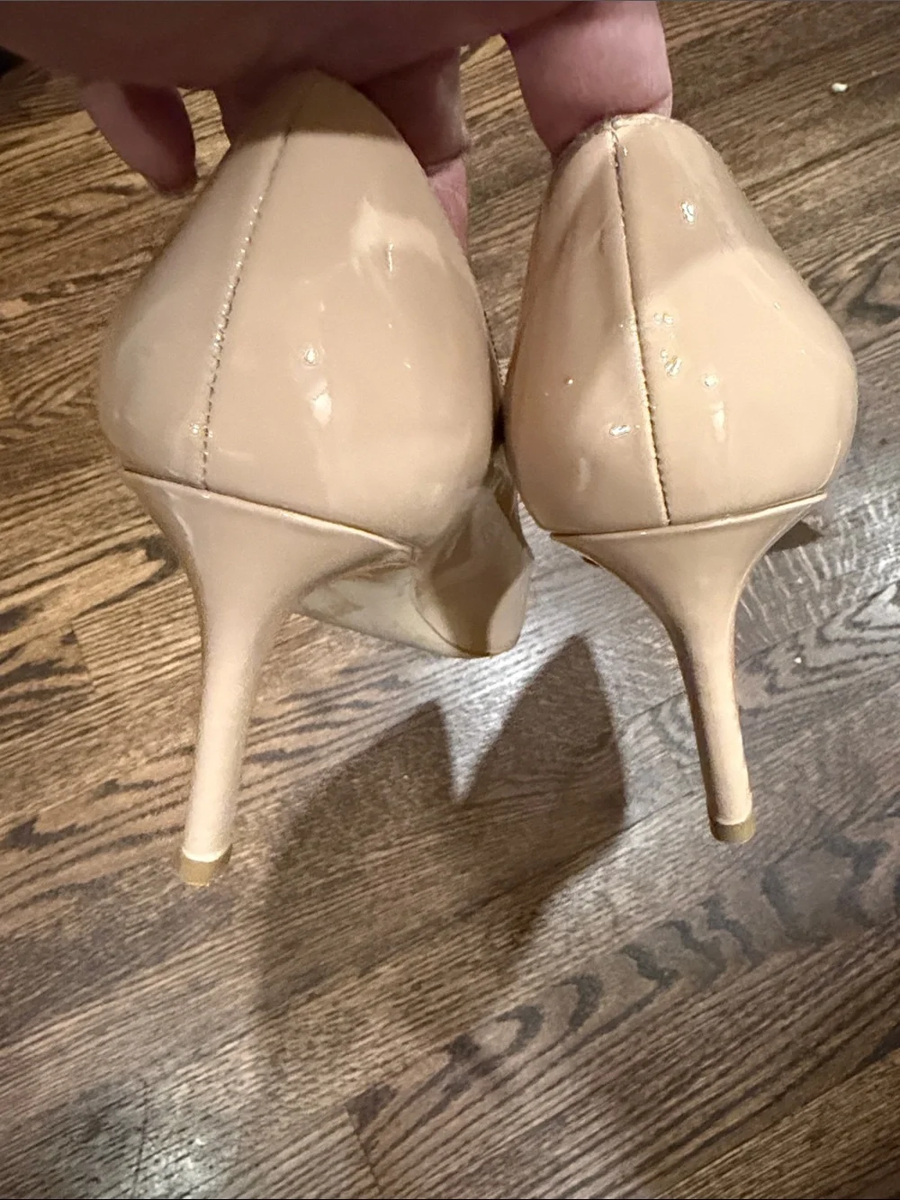 Stuart Weitzman Nude Patent Pointed-Toe Stiletto Pumps - Picture 7 of 8